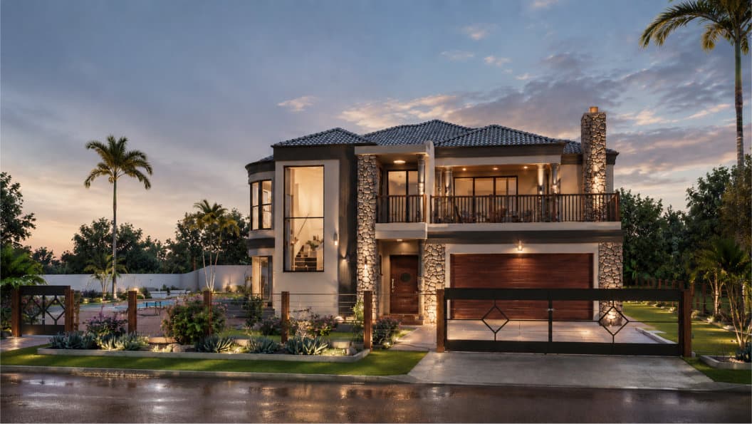 Download House Plan branded modern house exterior